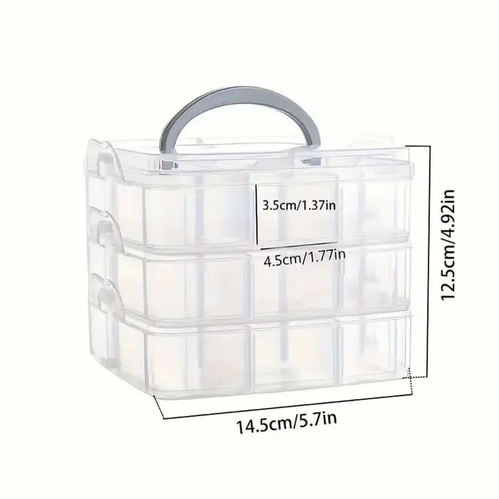 Boîte de rangement en plastique empilable à 3 niveaux