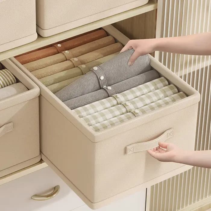 Organisateur de vêtements : Boîte de rangement pour pantalons