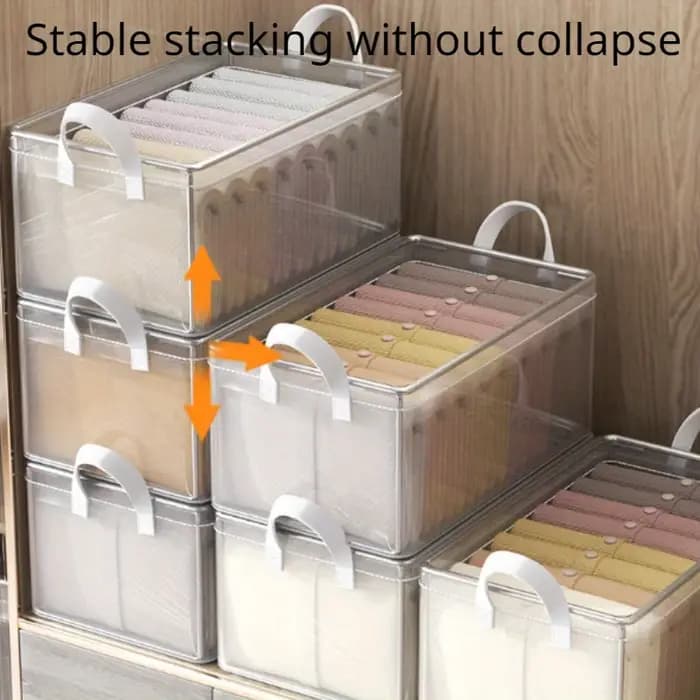 1 boîte de rangement transparente en PVC avec cadre en acier solide