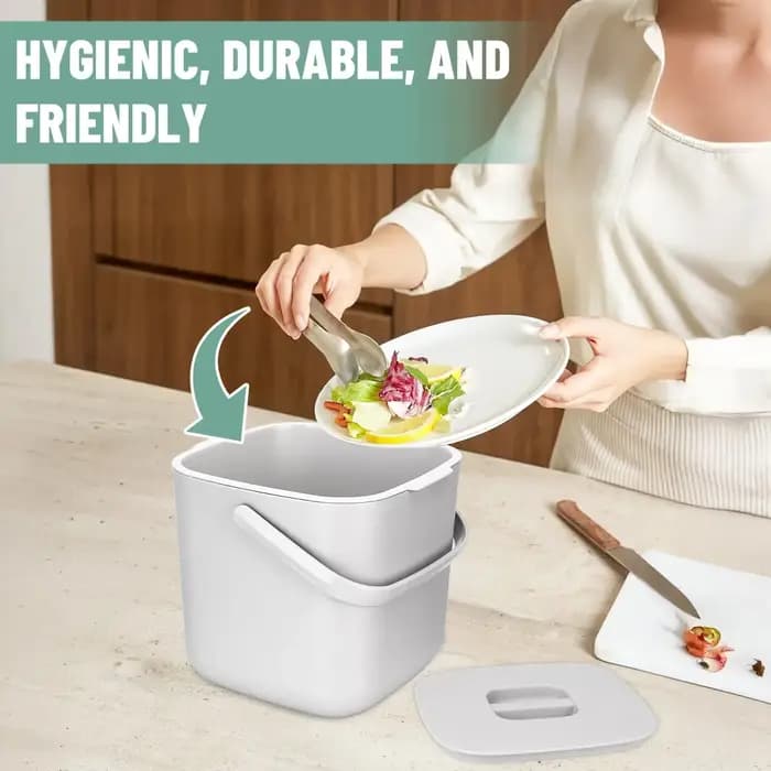 Poubelle à déchets organiques pour cuisine avec couvercle