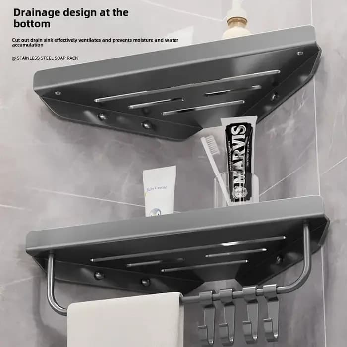 Étagères de salle de bain étagère de vidange triangulaire sans perçage