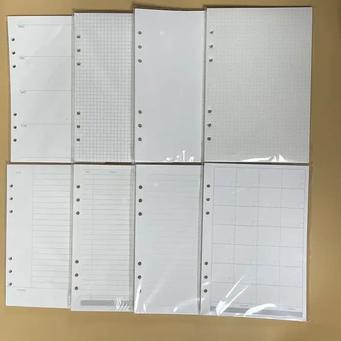 Recharge de carnet de notes à feuilles mobiles A5 A6