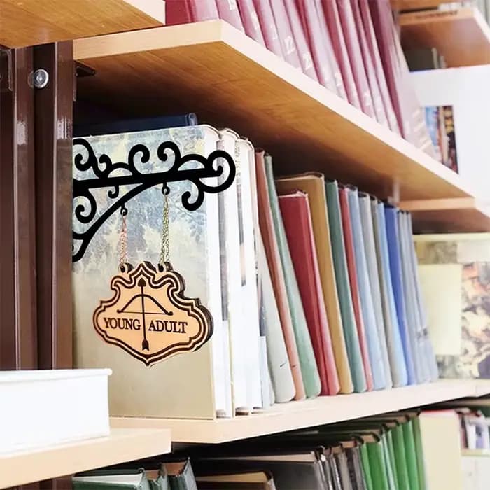 Panneau de séparation de livre en fer et bois, décoration de bibliothèque de maison, étagère murale, Type de livre, Classification d'étiquettes artistiques, accessoires d'intérieur