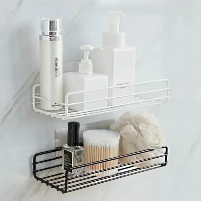 Étagère de salle de bain murale d'angle, support de rangement pour shampoing, panier de douche en fer pour cosmétiques, organisateur de salle de bain