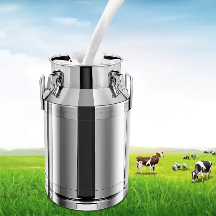 Grande boîte à lait en acier inoxydable avec couvercle scellé, carafe fourre-tout E27, 5.25, 8/10, 6