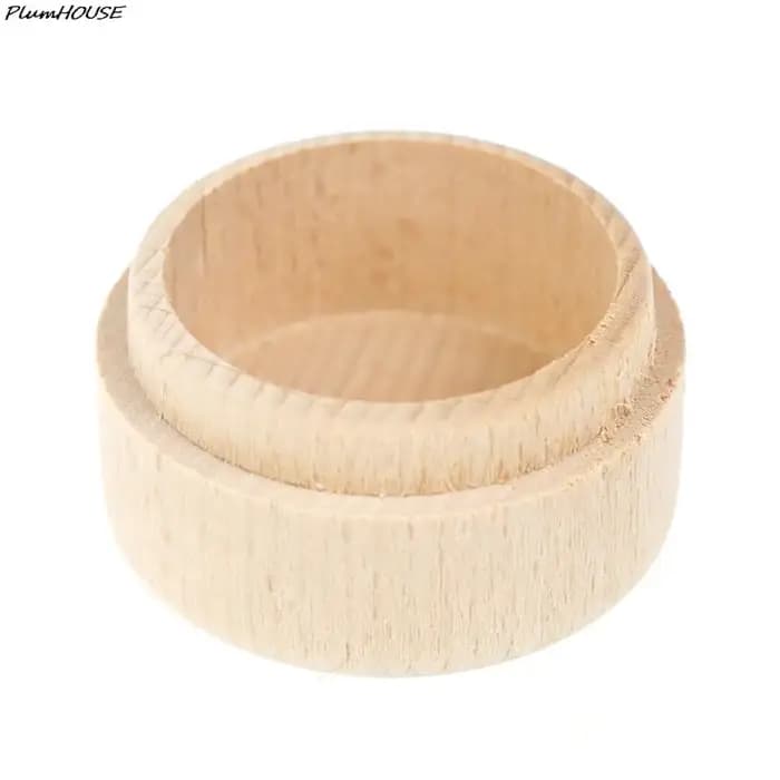 Petite boîte de rangement ronde en bois pour bijoux faits à la main