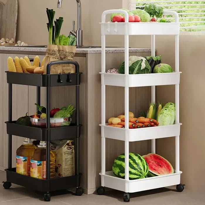 Support de rangement au sol pour chariot domestique
