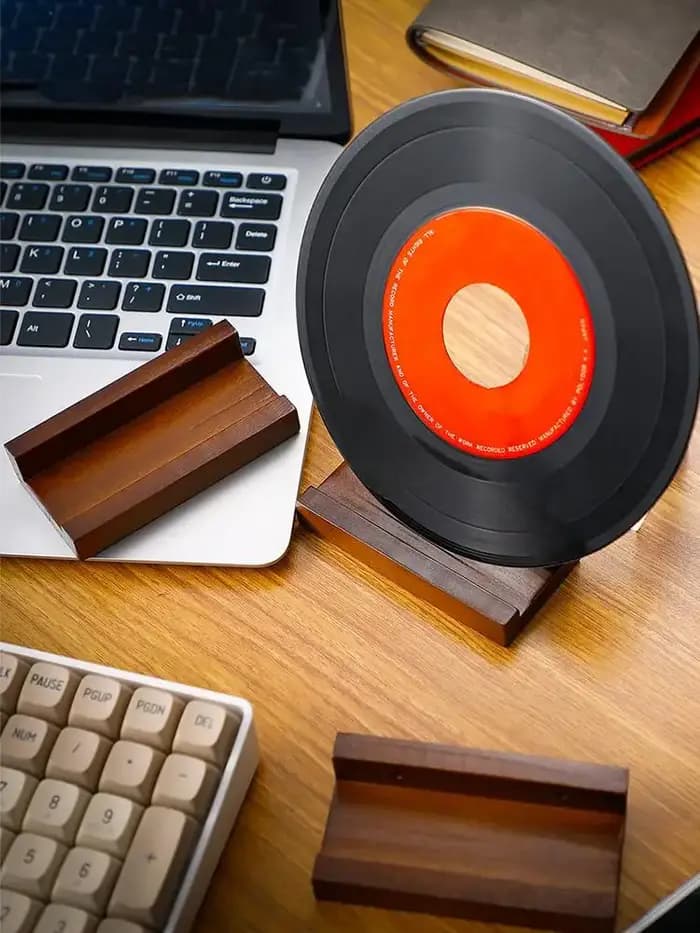6 pièces petit support de disque mural présentoir bois vinyle