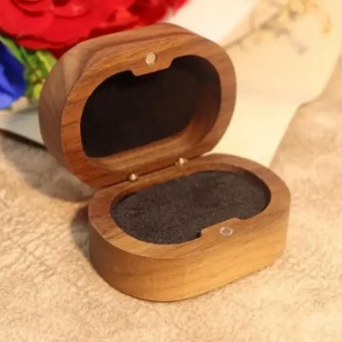 Proposition fiançailles jour de mariage bagues boîte en bois Simple porte-anneau boîte de rangement