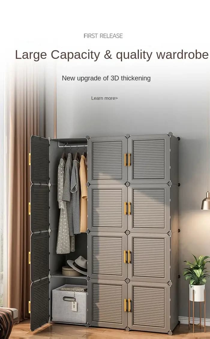 Armoire de Rangement Pliable et Anti-Poussière