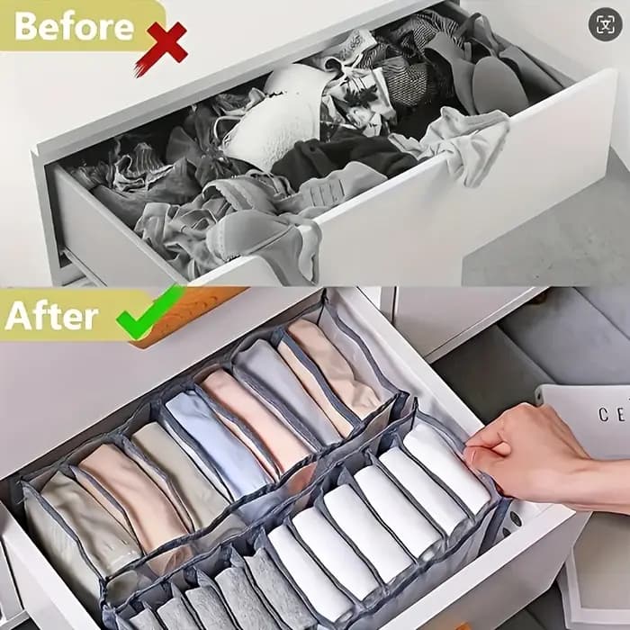 Ensemble de 3 pièces avec 7 compartiments pour ranger les sous-vêtements