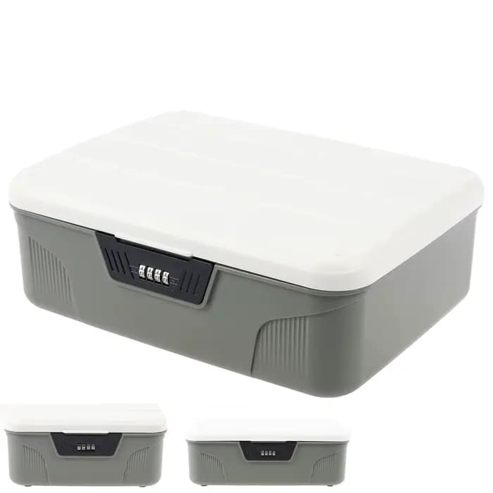 Boîte de rangement portable en plastique verrouillable avec serrure à code numérique