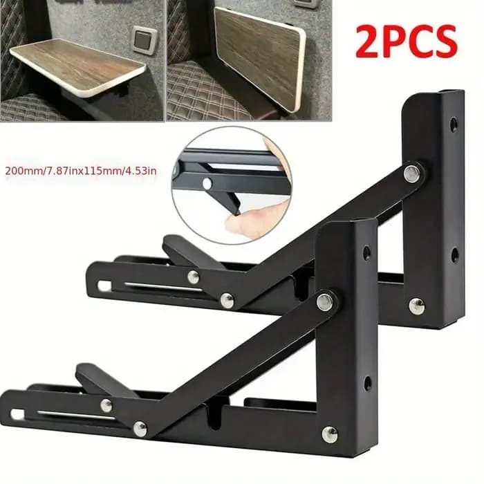 Support pliant peu encombrant en acier inoxydable, 2 pièces, étagère de Table pour camping-car, camp