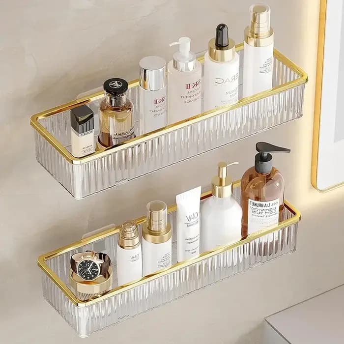 Étagère d'angle en acrylique sans propositions, porte-shampooing, outil de maquillage, rangement domestique, T1