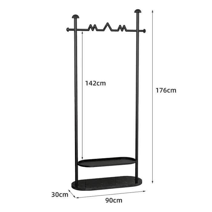 Porte-vêtements peu encombrant pour chambre à coucher, design élégant, noir, meubles pour couloir