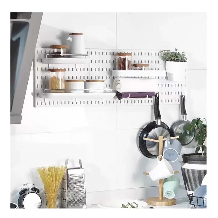 Nouveau bricolage panneau perforé accessoires étagère suspendue crochets de rangement organisateur mural sans poinçonnage artisanat Organization pour Garage cuisine salle