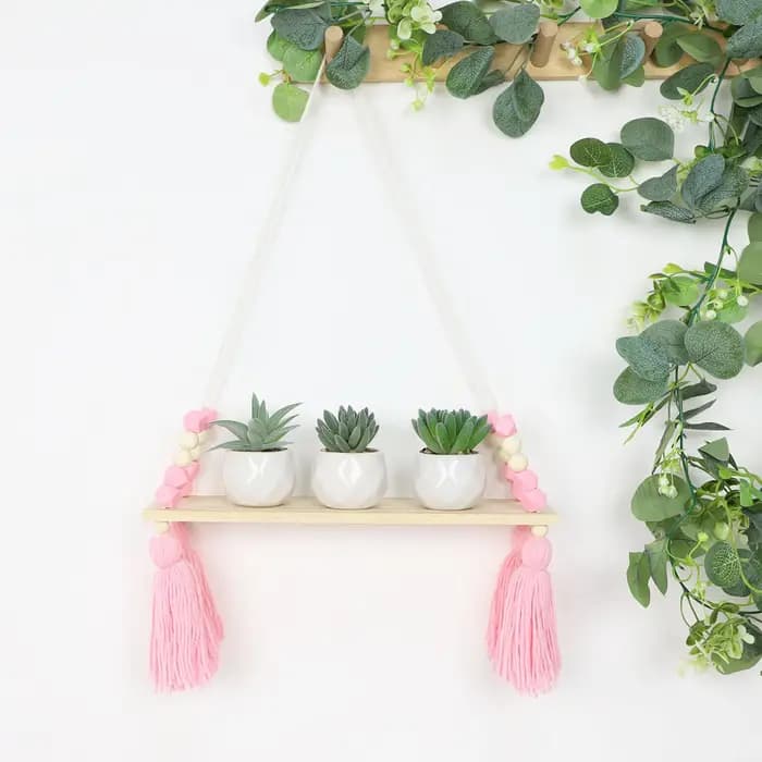 Étagère murale suspendue en macramé pour filles et enfants
