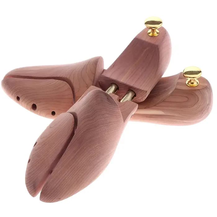 Arbre à chaussures réglable en bois de cèdre rouge à double tube pour hommes