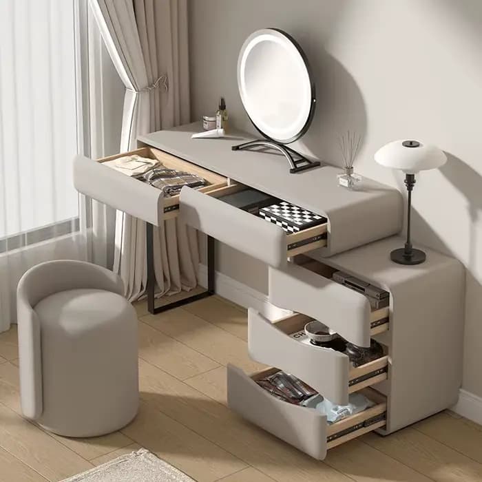Esthétique luxe Coiffeuse rangement Design moderne Simple vanité Table à la mode tiroir