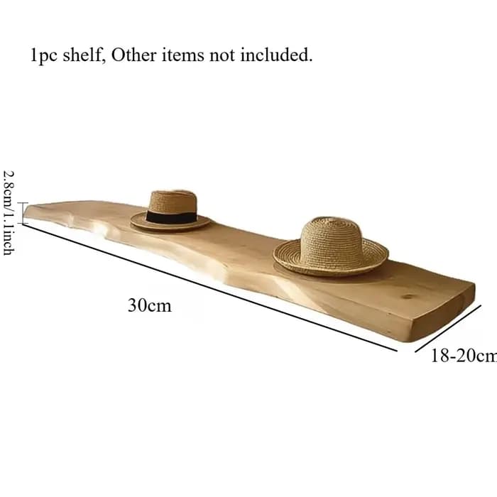 Étagères flottantes en bois, fabriquées à la main avec une bordure naturelle authentique, pour la décoration murale, étagères en bois pour salle de bain, cuisine, chambre à coucher