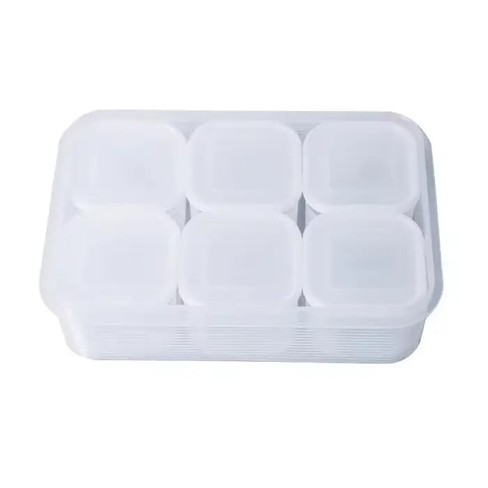 Boîte de rangement alimentaire pour réfrigérateur à 6 compartiments avec couvercle, conteneur multif