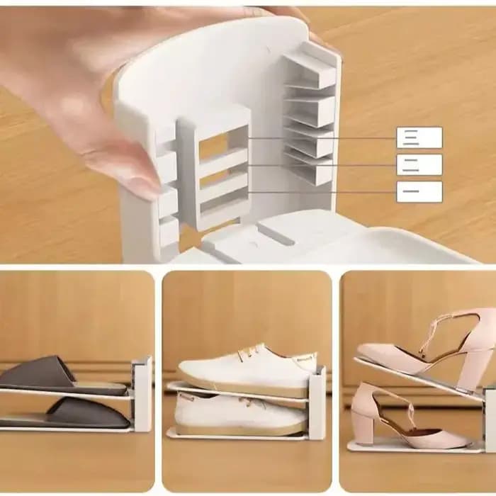 Porte-chaussures à Double pont recevoir artefact armoire à chaussures bomitaire dépôt pliable
