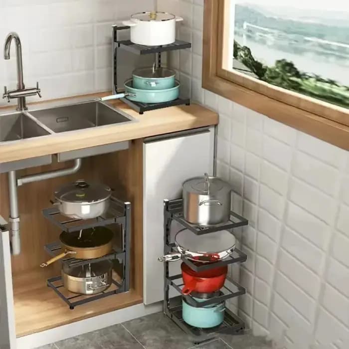 Étagère de rangement multi-niveaux pour évier de cuisine