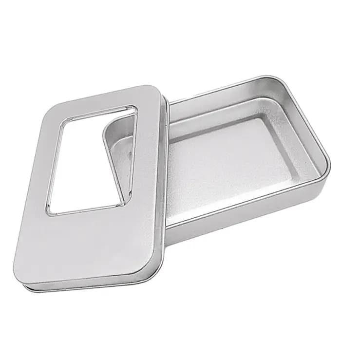 Boîte de rangement rectangulaire en métal pour cartes à jouer