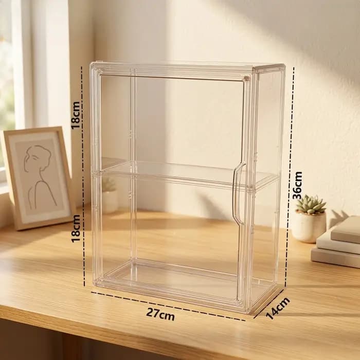 Boîte de rangement transparente avec compartiments, anti-poussière et résistante à l'humidité, en ac
