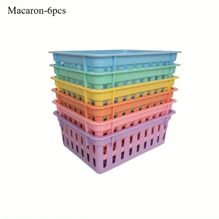 Lot de 6 boîtes de rangement carrées multifonctionnelles en plastique