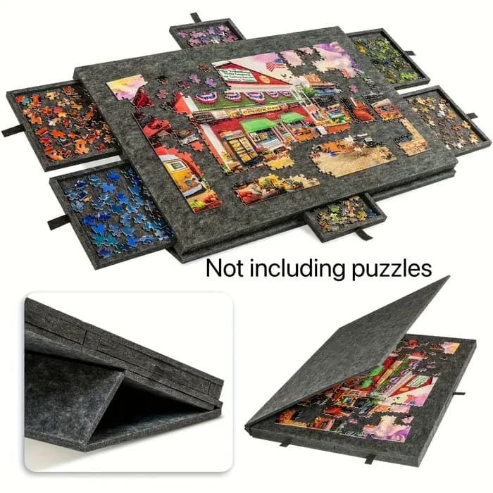 1 ensemble de table de rangement de puzzle gain de place, organisateur à 6 tiroirs avec dessus en fe