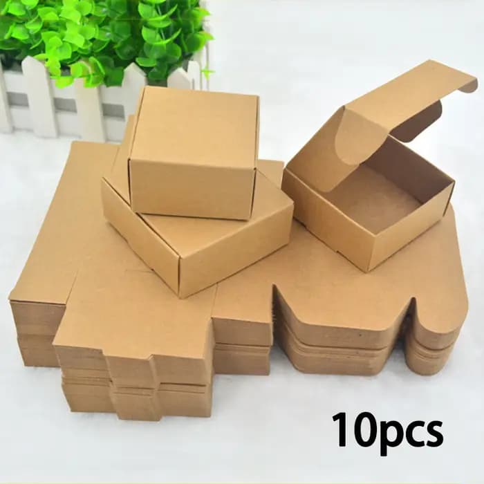 Mini boîtes en carton Kraft 10/20 pièces, 2.16 "x 2.16" x 0.98 "-convient aux emballages, artisanat et coffrets cadeaux de vacances pour petites entreprises