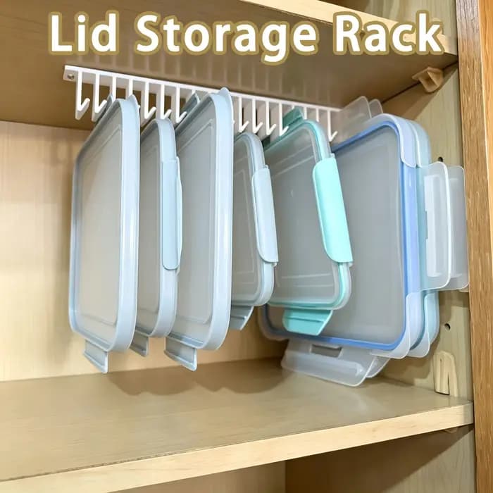 Support de rangement pour couvercles, support à couvercles multi-emplacements sous l'armoire, étagère de cuisine, organisateur d'évier, 5 crochets/10 crochets/19 crochets disponibles