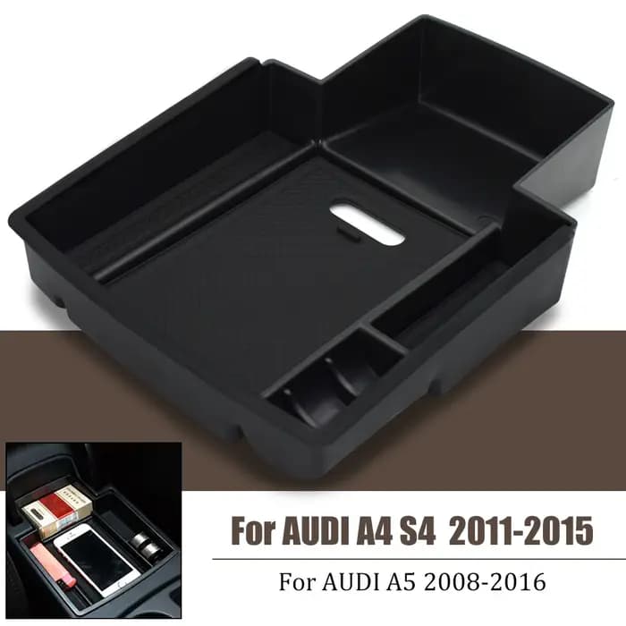 Accoudoir boîte de rangement secondaire conteneur pour Audi A4 S4 B8 2011-2015 A5 2008-2020 Console centrale organisateur plateau à gants palette étui