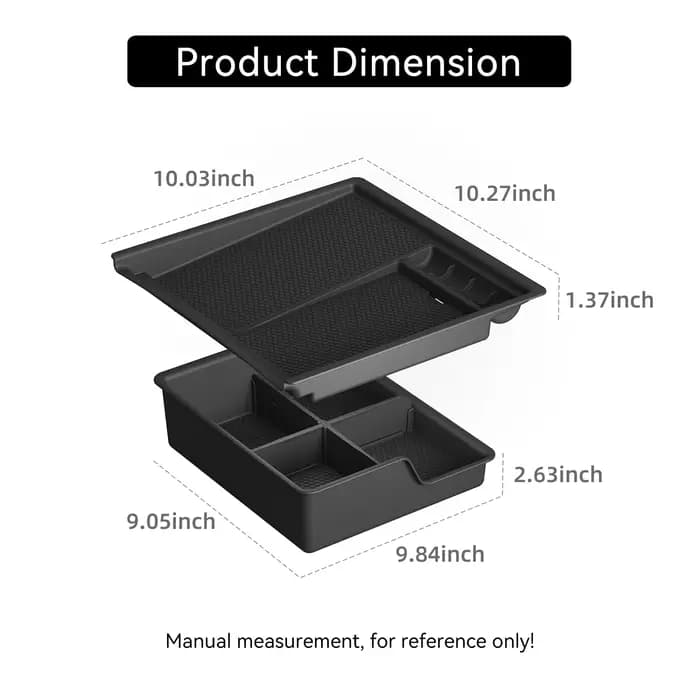 SMABEE pour Chevy Silverado EV 2024-2026 Center Console Boîte De Rangement Plateau Double-couche Organisateur Intérieur Accessoires ABS 2PCS
