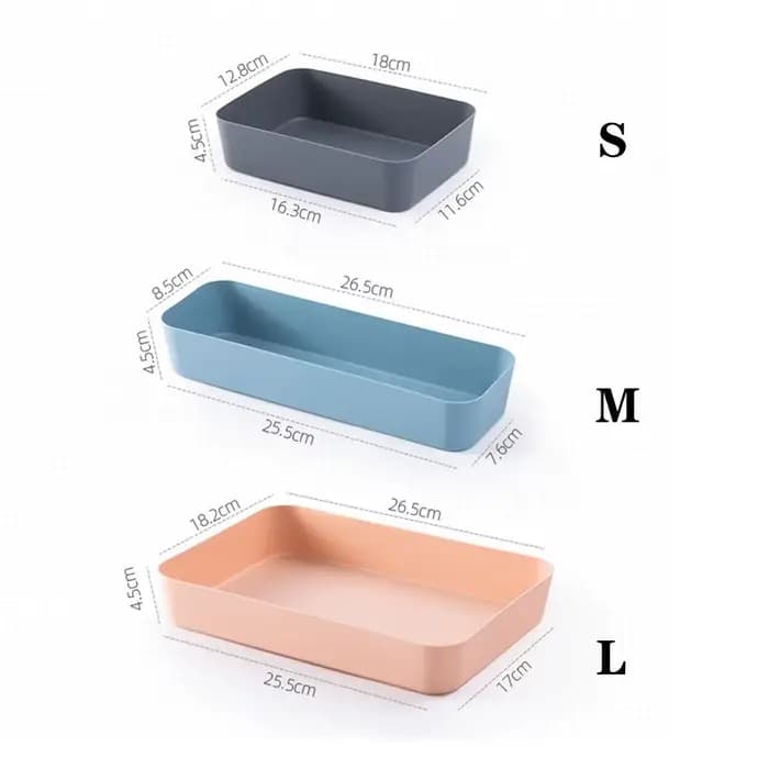 Boîte de rangement de bureau en plastique grande capacité, couleur unie, avec tiroirs, empilable, pour documents et dossiers, idéale pour la maison et le bureau