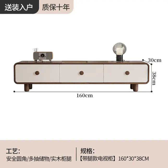 Meuble TV de Luxe avec Rangement pour Ornements, Vitrine de Sol Organisateur, Meuble de Divertisseme