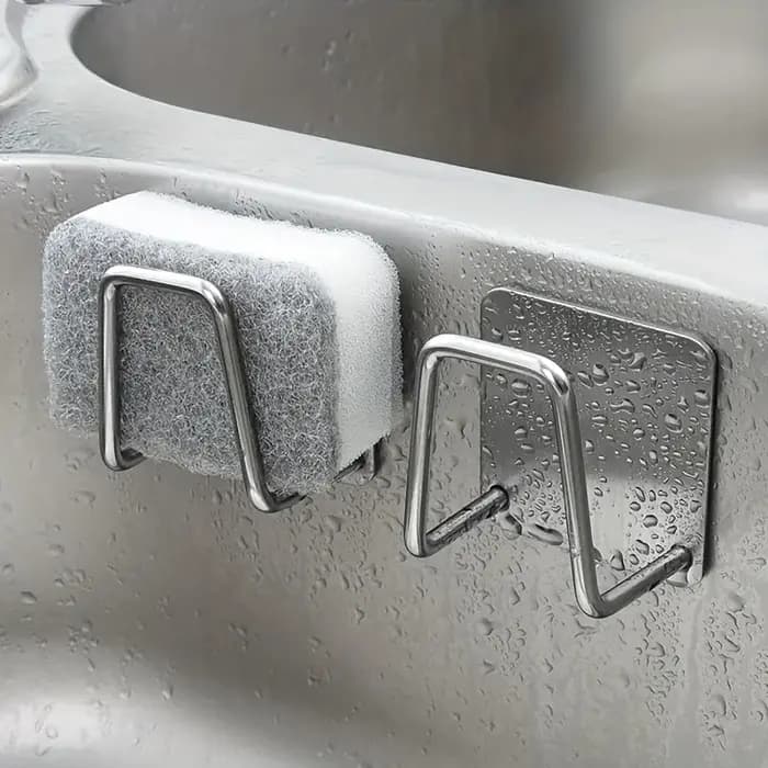 Porte-éponge en acier inoxydable pour évier de cuisine