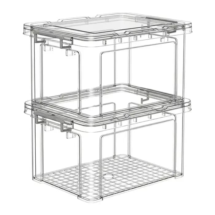Boîtes de rangement transparentes avec couvercles