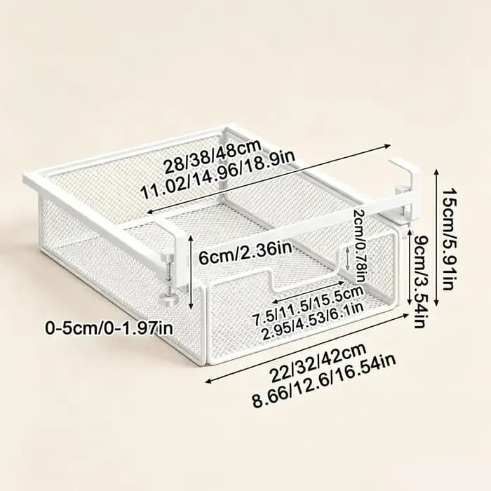 Tiroir sous le bureau avec barre, boîte de rangement invisible sous le bureau, outil de transformation de poste de travail, étagère latérale pour bureau d'étudiant 