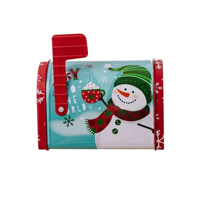 Boîte à bonbons de Noël en métal en forme de boîte aux lettres, grande capacité, boîte à biscuits, b