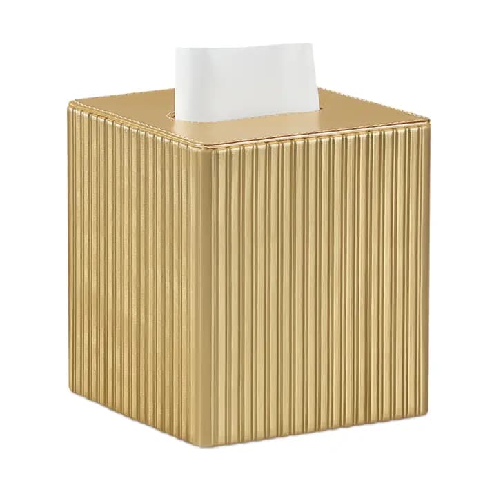 Boîte à mouchoirs carrée en cuir rayé | Porte-serviettes de luxe minimaliste | Distributeur de tissus pour hôtel et