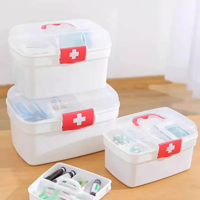 Boîte de rangement de médicaments portable grande capacité