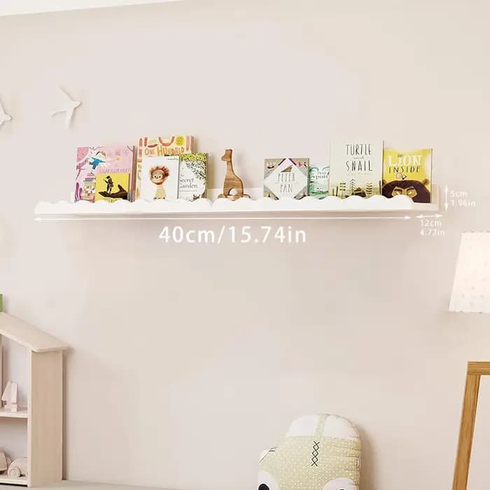 Lot de 2 étagères murales ondulées en bois pour chambre
