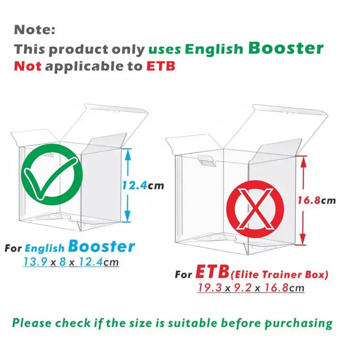 5/10 pièces Booster boîte boîtier 0.45mm d'épaisseur clair stockage