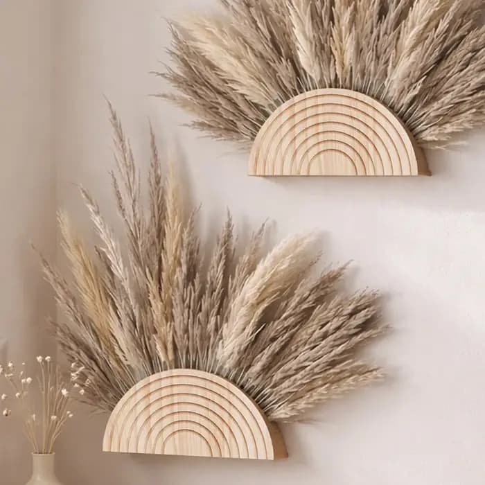 Étagère murale demi-lune en bois