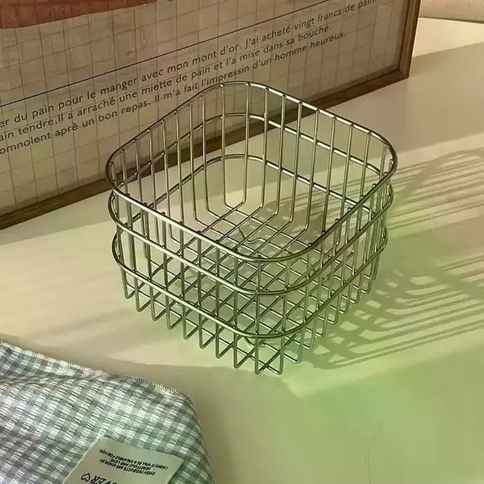 Panier de rangement de bureau en métal