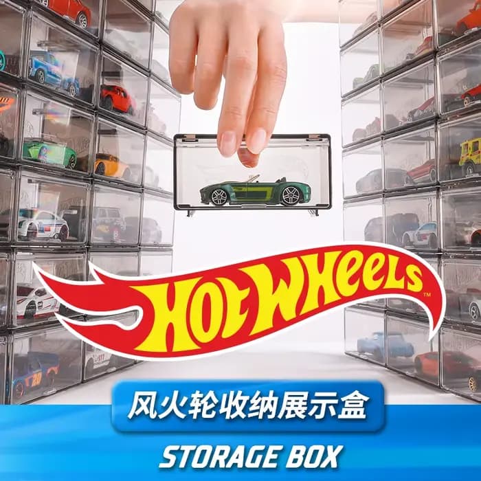 Boîte de rangement et vitrine pour modèles de voitures Hot Wheels pour garçons, pour véhicules non télécommandés, combine jeu avec voitures à rails et voitures motorisées