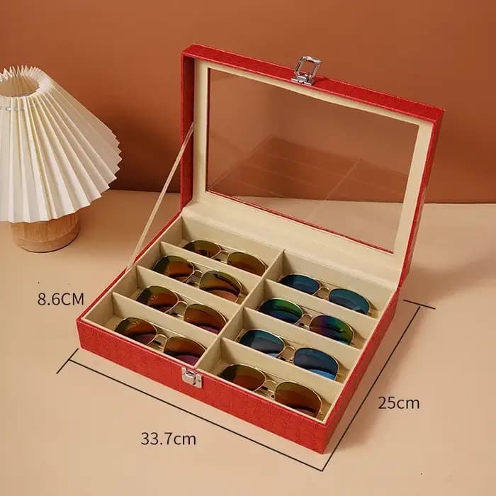 Boîte de rangement pour lunettes de soleil en cuir