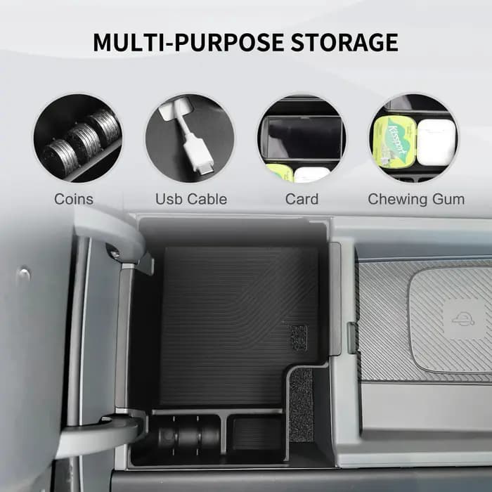 Boîte de rangement pour accoudoir de voiture Kia EV9 2024 – 2025